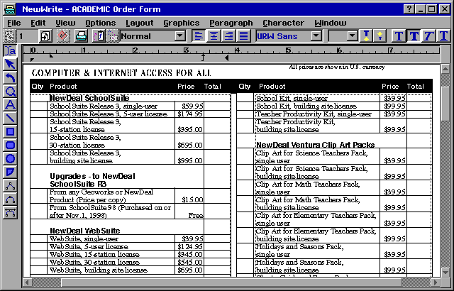 Text editor in NewDeal Office 3 Eval. (NewWrite)