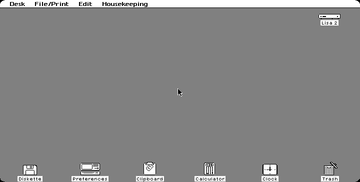 Empty desktop in Lisa OS 3.1