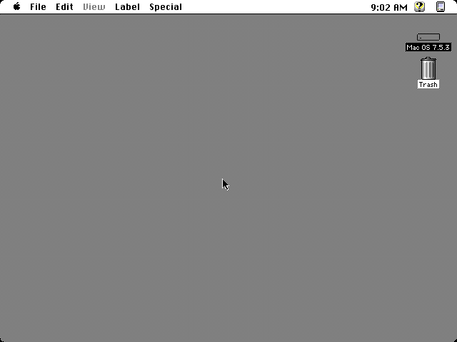 Empty desktop in System 7.5.3