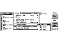 Desktop with applications in EPOC R5/Psion Revo