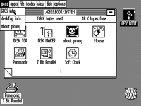 Desktop with applications in GEOS 2.1 for Apple II