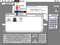 Desktop with applications in System 7.0