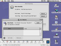 Desktop with applications in Mac OS 9.0