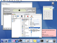 Desktop with applications in Mac OS 10.1