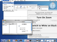 Desktop with applications in Mac OS X Jaguar