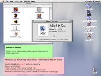 Desktop with applications in Mac OS X DP 2