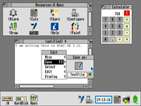 Desktop with applications in RISC OS 3.11