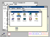 Desktop with applications in Windows 3.0