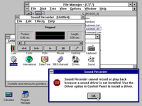 Desktop with applications in Windows 3.1