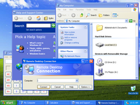 Desktop with applications in Windows XP Pro