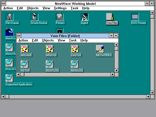 File manager in NewWave 4.0 Working Model