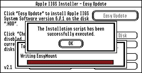 Installation complete in GS/OS 6.0.1