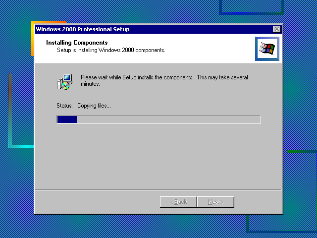 File copying in Windows 2000 Pro