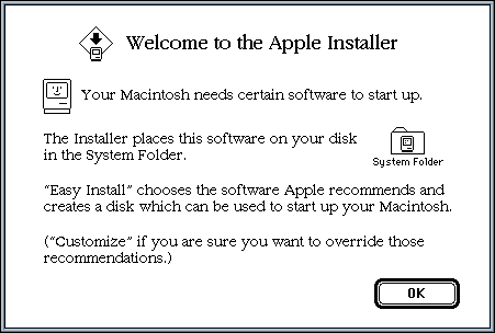 Welcome screen in System 7.0