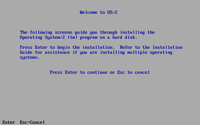 Welcome screen in OS/2 2.1