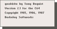 About application in GEOS 2 for C64