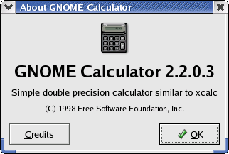 About application in GNOME 2.2.0 in RedHat 9