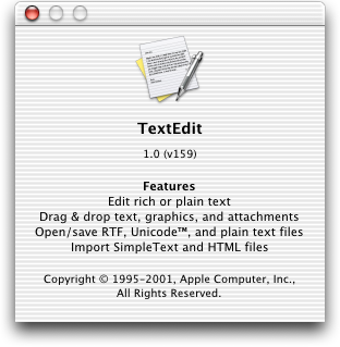 About application in Mac OS 10.0.4