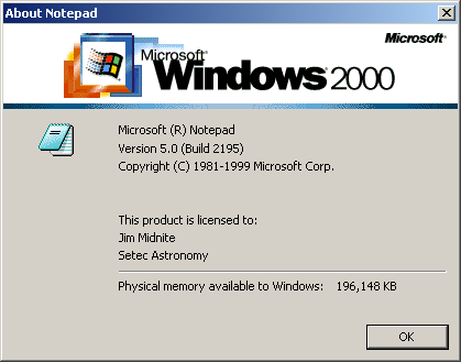 About application in Windows 2000 Pro