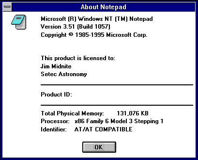 About application in Windows NT 3.51 Workstation