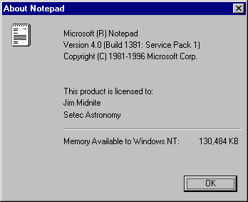 About application in Windows NT 4.0 Workstation