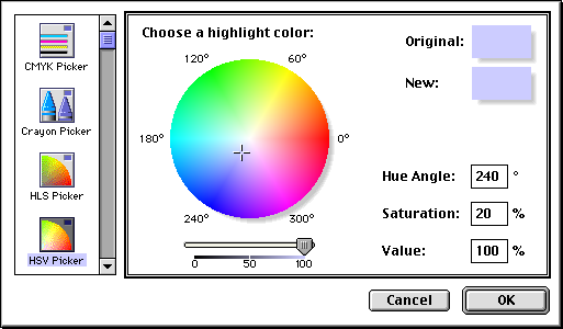 Colour selector in Mac OS 8.0