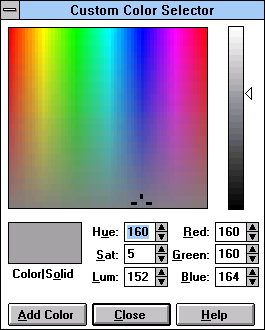 Colour selector in Windows 3.1