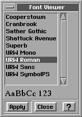 Font selection in GeoWorks Ensemble 2.0