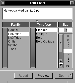 Font selection in OPENSTEP 4.2