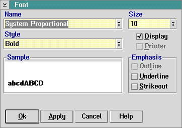 Font selection in OS/2 2.1