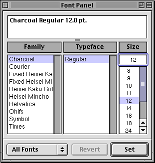 Font selection in Rhapsody DR2