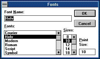 Font selection in Windows 3.0