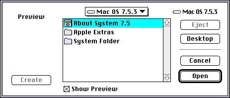 Open file in System 7.5.3