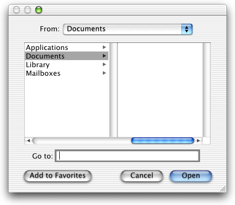 Open file in Mac OS X DP 3