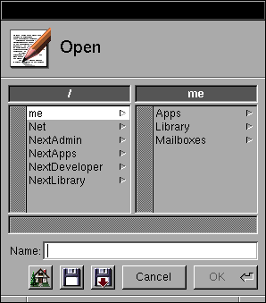 Open file in OPENSTEP 4.2 (Open)