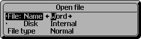 Open file in Sibo/Psion Series 3a (Open file)