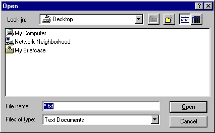 Open file in Windows 95 (Open)