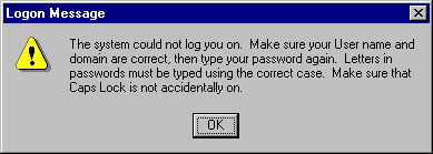 Wrong password in Windows NT 4.0 Workstation