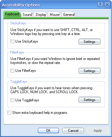 Accessibility in Longhorn 4015 (Accessibility Options)