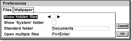 Appearance in EPOC R5/Psion Series 7