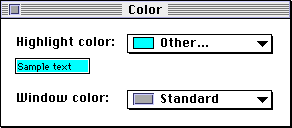 Appearance in System 7.0 (Color)