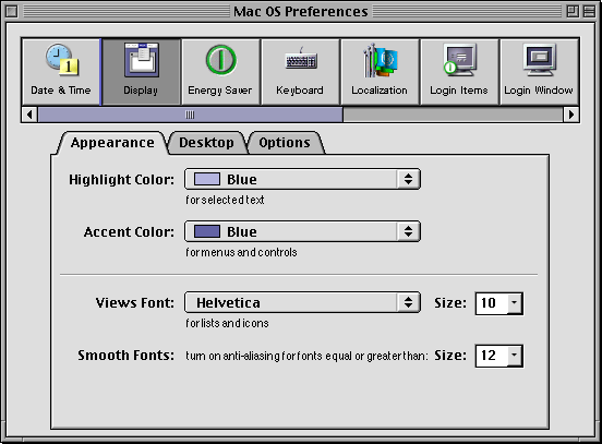 Appearance in Mac OS X DP 2 (Appearance)