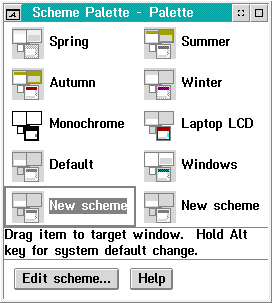 Appearance in OS/2 2.1 (Scheme Palette)