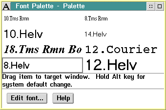 Appearance in OS/2 2.1 (Font Palette)