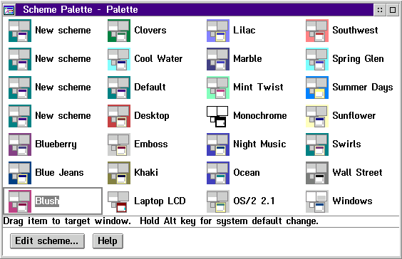 Appearance in OS/2 Warp 3 (Scheme Palette)