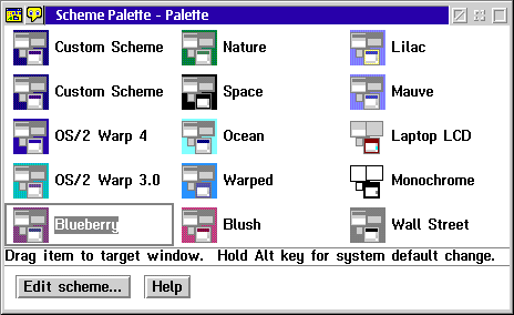 Appearance in OS/2 Warp 4 (Scheme Palette)