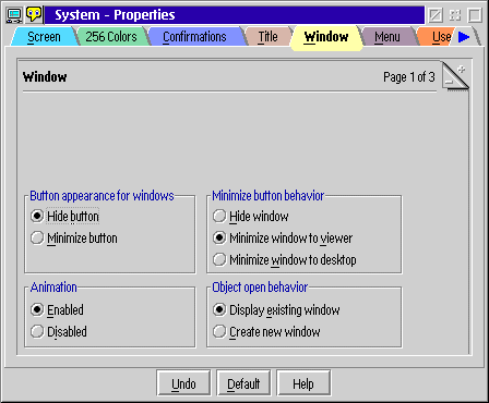 Appearance in OS/2 Warp 4