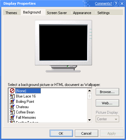 Appearance in Whistler 2257 (Display Properties)