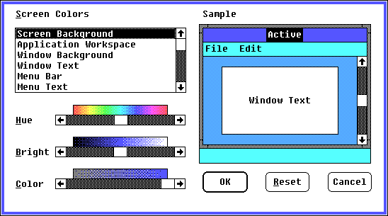 Appearance in Windows 2.03