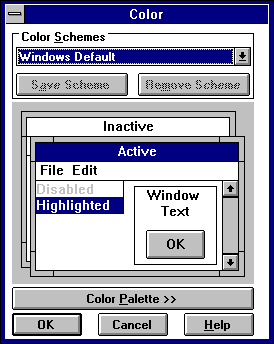 Appearance in Windows 3.1 (Color)